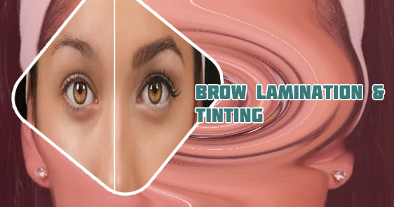 Laminated and tinted brows